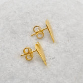 Handmade Designer Heart Stud Micron Gold Plated 925 Sterling Silver Earring Jewelry
